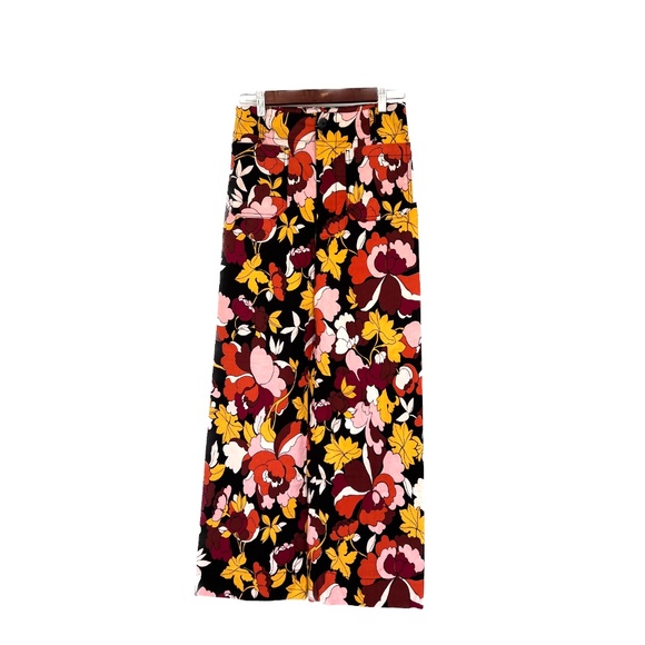 New Anthropologie Maeve The Colette Floral Wide Leg High Waist Pants Size 27T - Picture 2 of 10